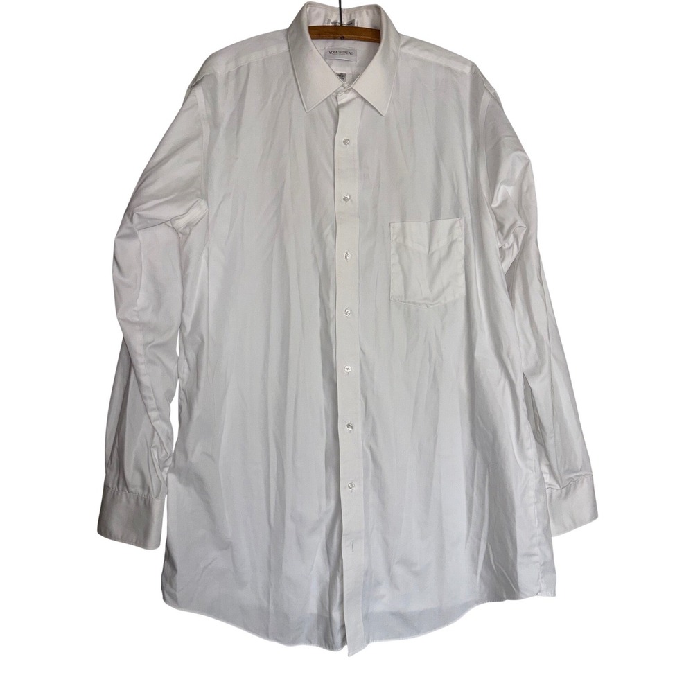 Yorkshire VI Mens‎ White Dress Shirt 17 36/37 Tall Long Sleeve Office Business